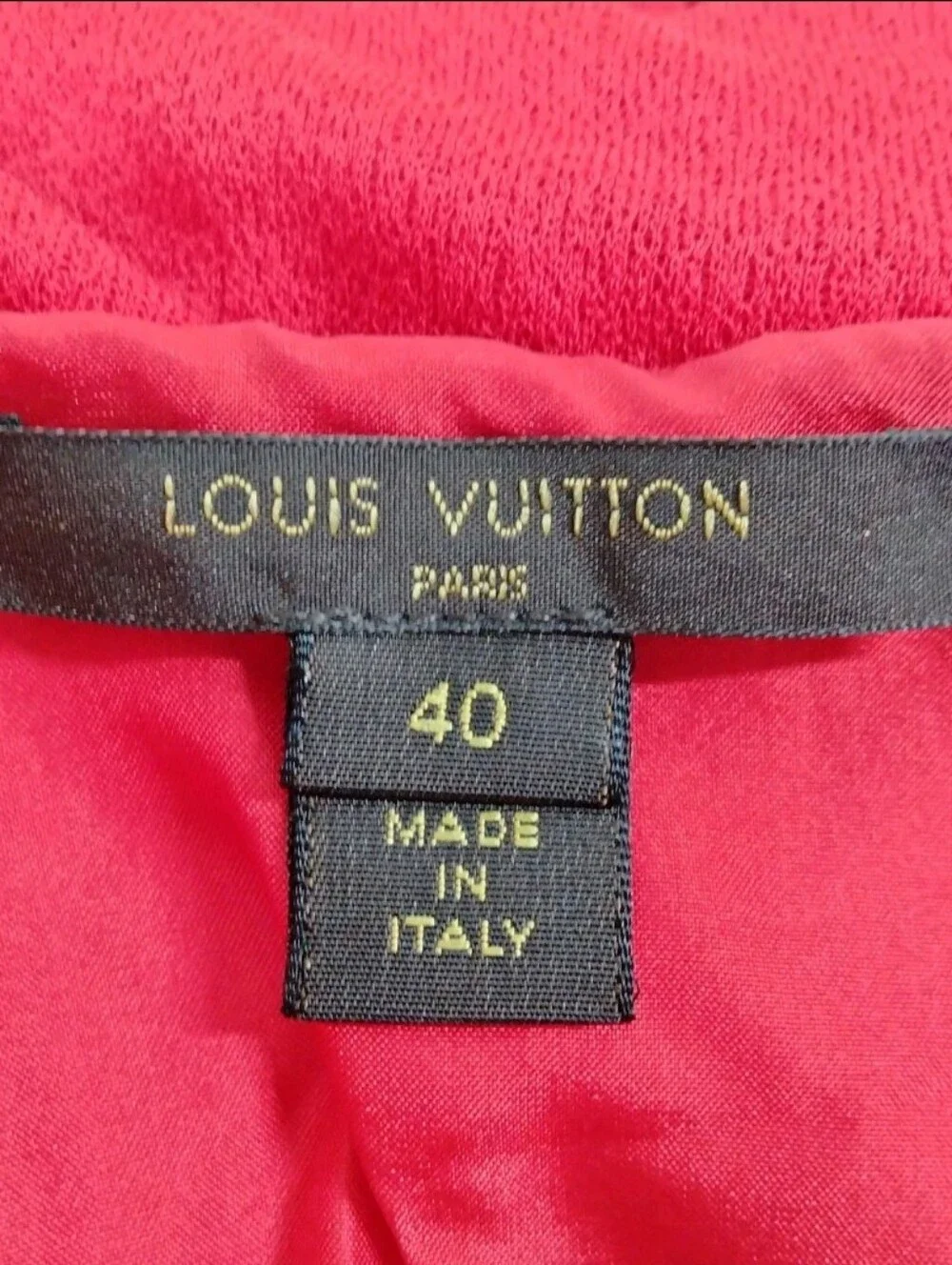 Louis Vuitton Red Short Sleeve Rayon Silk Cotton Polyester Lace Trim Midi Dress